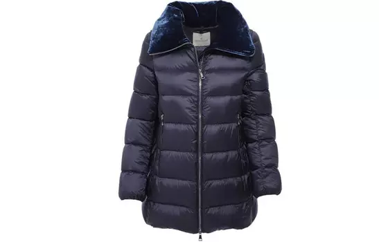 Пуховик женский темно-синий Moncler