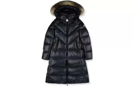 Пуховик женский темно-синий Moncler