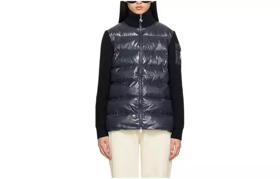 Пуховик женский темно-синий Moncler
