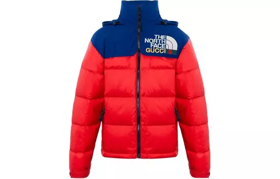 Пуховик женский The North Face x Gucci, красный
