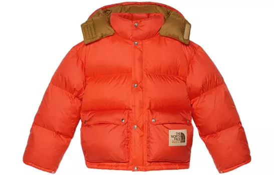 Пуховик женский The North Face x Gucci, оранжевый