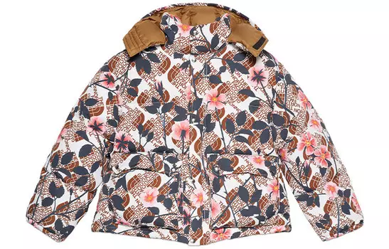 Пуховик женский The North Face x Gucci, коричневый / черный