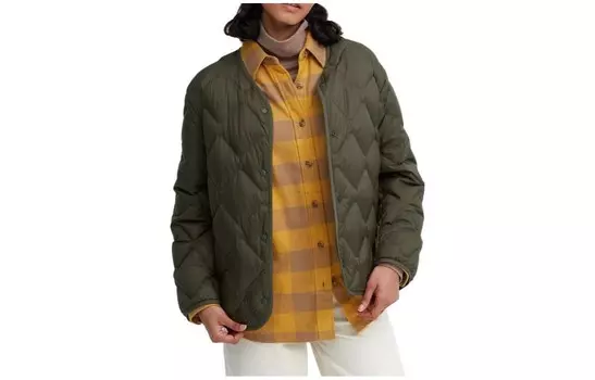 Стеганная куртка Uniqlo легкая, 56 оливковый