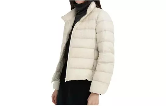 Пуховик женский жемчужно-белый Uniqlo