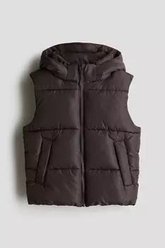 Пуховик жилет H&M, коричневый