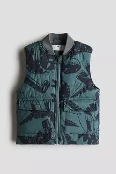 Пуховик жилет H&M, зеленый