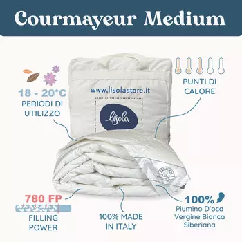 Пуховое одеяло Daunex Courmayeur среднего размера в сибирском стиле Lisola by Daunex, 200 x 220 (полуторный удлиненный)