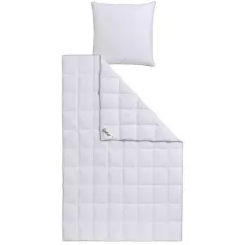 Пуховое одеяло фьёдур + перьевая подушка «Феликс», (экономный комплект), комфорт благодаря натуральному наполнителю Fjdur, белый