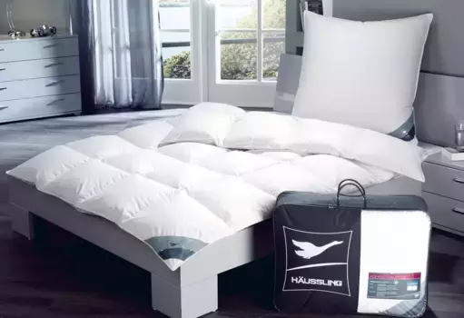 Пуховое одеяло Haeussling "Knigstraum 60/40", теплое, наполнитель 60% пух, 40% перо, (1 шт.) 155х200 см, белый