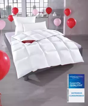 Пуховое одеяло Hanse by RIBECO "Июль", легкое, наполнитель 90% пух, 10% перо, чехол 100% хлопок, (1 штука), юбилейный выпуск 200х200 см, белый