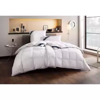 Пуховое одеяло + подушка Haeussling «Kristall Edition», (экономный комплект), экономный комплект разных классов тепла, белый