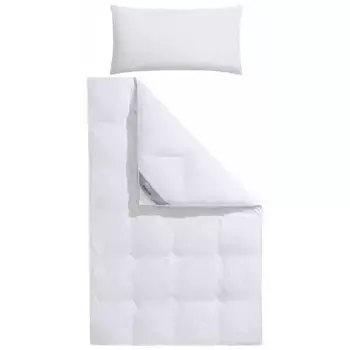 Пуховое одеяло + подушка OBB «Лена», (экономный комплект), в наличии двух классов тепла, размером 135х200 см и 155х220 см!, белый