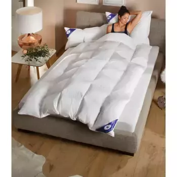 Пуховое одеяло + подушка Otto Keller «Анна», (экономный комплект), с стежкой зоны тела!, белый