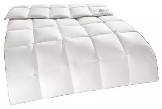 Пуховое одеяло RIBECO "Ева", теплое, наполнитель 90% пух, 10% перо, чехол 100% хлопок, (1 шт.), юбилейный выпуск 200х220 см, белый