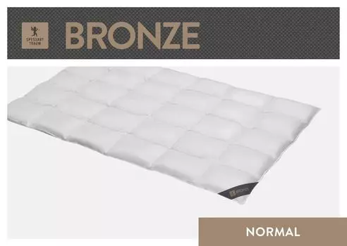 Пуховое одеяло Spessarttraum бронза Наполнитель: 90 % пух / 10 % перо Чехол: 100 % хлопок Размер 155x 220 см Класс тепла нормальный