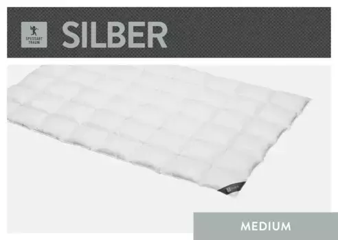 Пуховое одеяло SPESSARTTRAUM "Серебро", легкое, наполнитель 100% пух, чехол 100% хлопок, (1 шт.), производство Германия, гипоаллергенный 155х220 см, белый