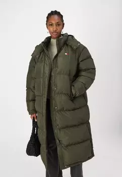 Пуховое пальто ALASKA LONG PUFF Tommy Jeans, темно-зеленый
