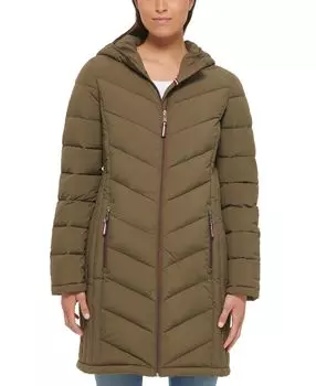 Пуховое пальто для женщин с капюшоном Tommy Hilfiger