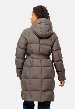 Пуховое пальто Jack Wolfskin, коричневый