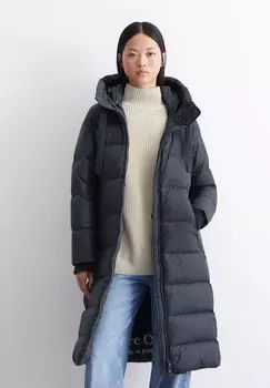 Пуховое пальто LONG COAT FEMININE SHAPE WITH HOOD Marc O'Polo, темно-синий