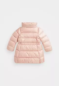 Пуховое пальто METALLIC DOWN HOODED LONG JACKET Polo Ralph Lauren, светло-розовый