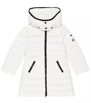 Пуховое пальто мока Moncler Enfant, белый
