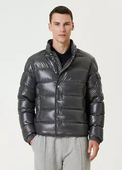 Пуховое пальто Moncler, антрацит