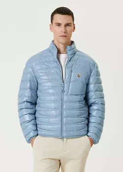 Пуховое пальто Moncler, голубой