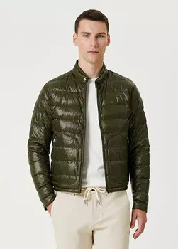 Пуховое пальто Moncler, хаки