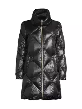 Пуховое пальто с ромбовидной стежкой Herno, цвет nero