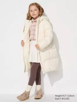Пуховое пальто Uniqlo Kids, 01 молочно-белый