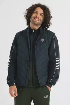 Пуховой стеганый жилет Ea7, синий