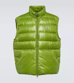Пуховой жилет Aube Moncler, зеленый