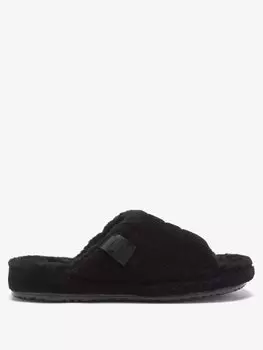 Пуховые шлепанцы из смесовой шерсти и овчины UGG, серый