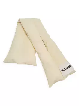 Пуховый шарф с логотипом Jil Sander, цвет dune