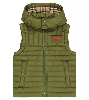 Пуховый жилет Horseferry Burberry, зеленый