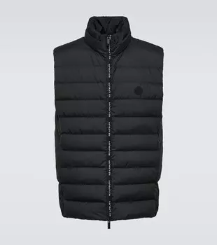 Пуховый жилет из тарна Moncler, черный
