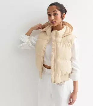 Пуховый жилет с каменным капюшоном для девочек New Look, светло-серый
