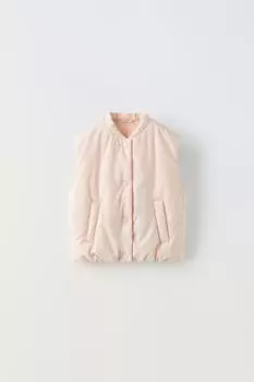 Пуховый жилет ZARA, розовый