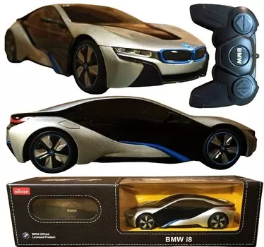 Пульт дистанционного управления для автомобиля Rastar BMW i8 СЕРЕБРЯНЫЙ Автомобильный пульт дистанционного управления 2,4 ГГц RC 1:24 СЕРЕБРЯНЫЙ