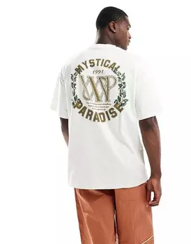 Pull&Bear – Бежевая футболка с надписью Mystical Paradise =