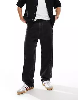 Pull&Bear – черные мешковатые джинсы