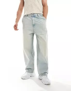 Pull&Bear – голубые джинсы-скейтеры