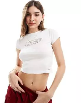 Pull&Bear — короткая белая футболка с надписью «Not You»
