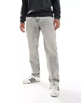 Pull&Bear – серые прямые джинсы в винтажном стиле