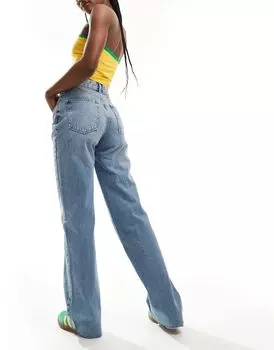 Pull&Bear – синие прямые джинсы со средней посадкой