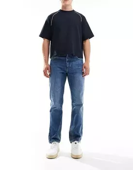 Pull&Bear – синие винтажные джинсы прямого кроя