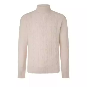 Пулловер cable roll neck pullover 902silverb Hackett, бежевый