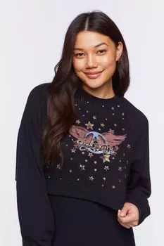 Пуловер Aerosmith из фольги с графическим рисунком Forever 21, черный