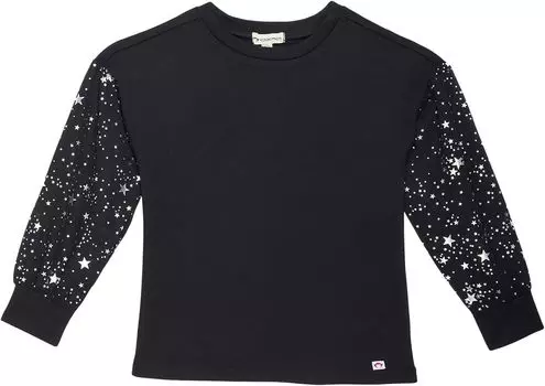 Пуловер Appaman Sofia Sheer Sleeve Star Print Top, цвет Silver Stars